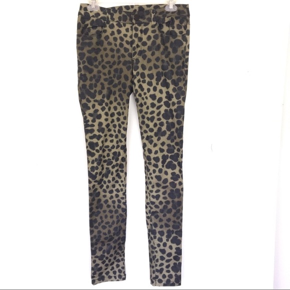 H & M Divided Pants - H & M Divided Green/Black Animal Print Jeggings